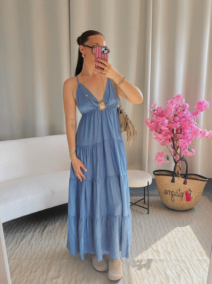 Robe SOLEIL longue bleu jean