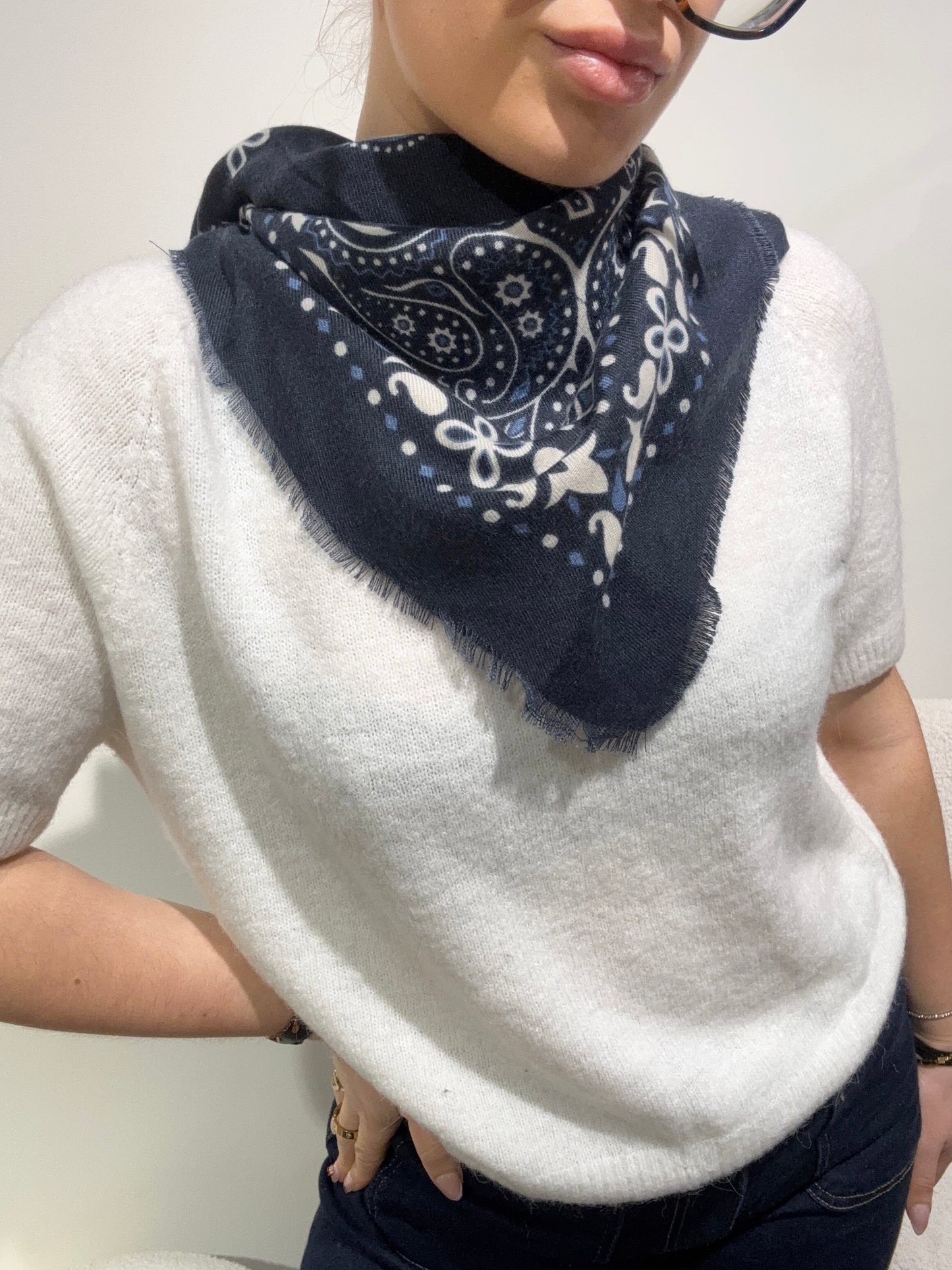 Foulard bandana bleu marine