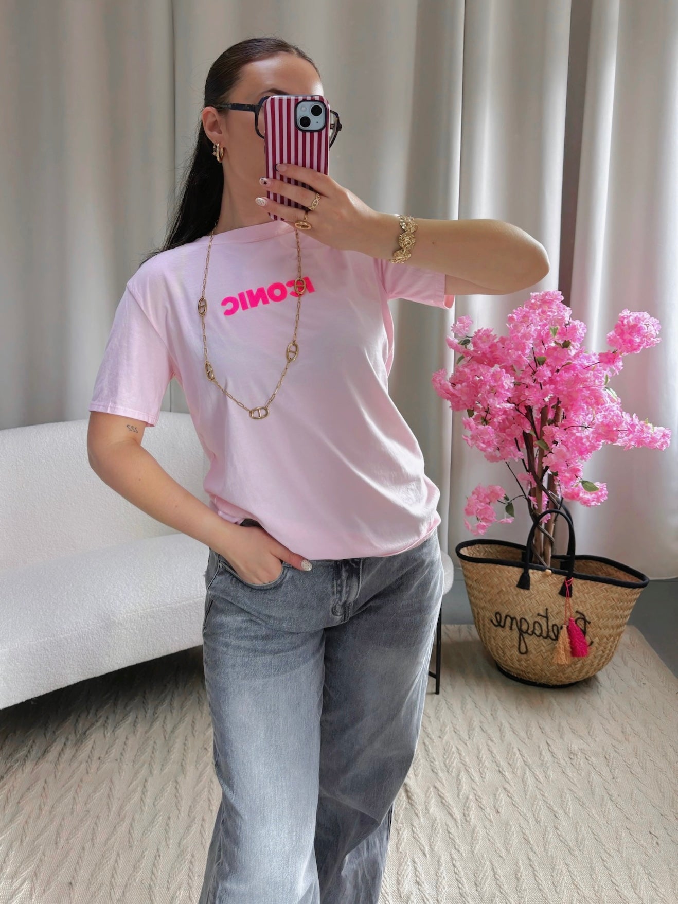 T-shirt ICONIC rose clair