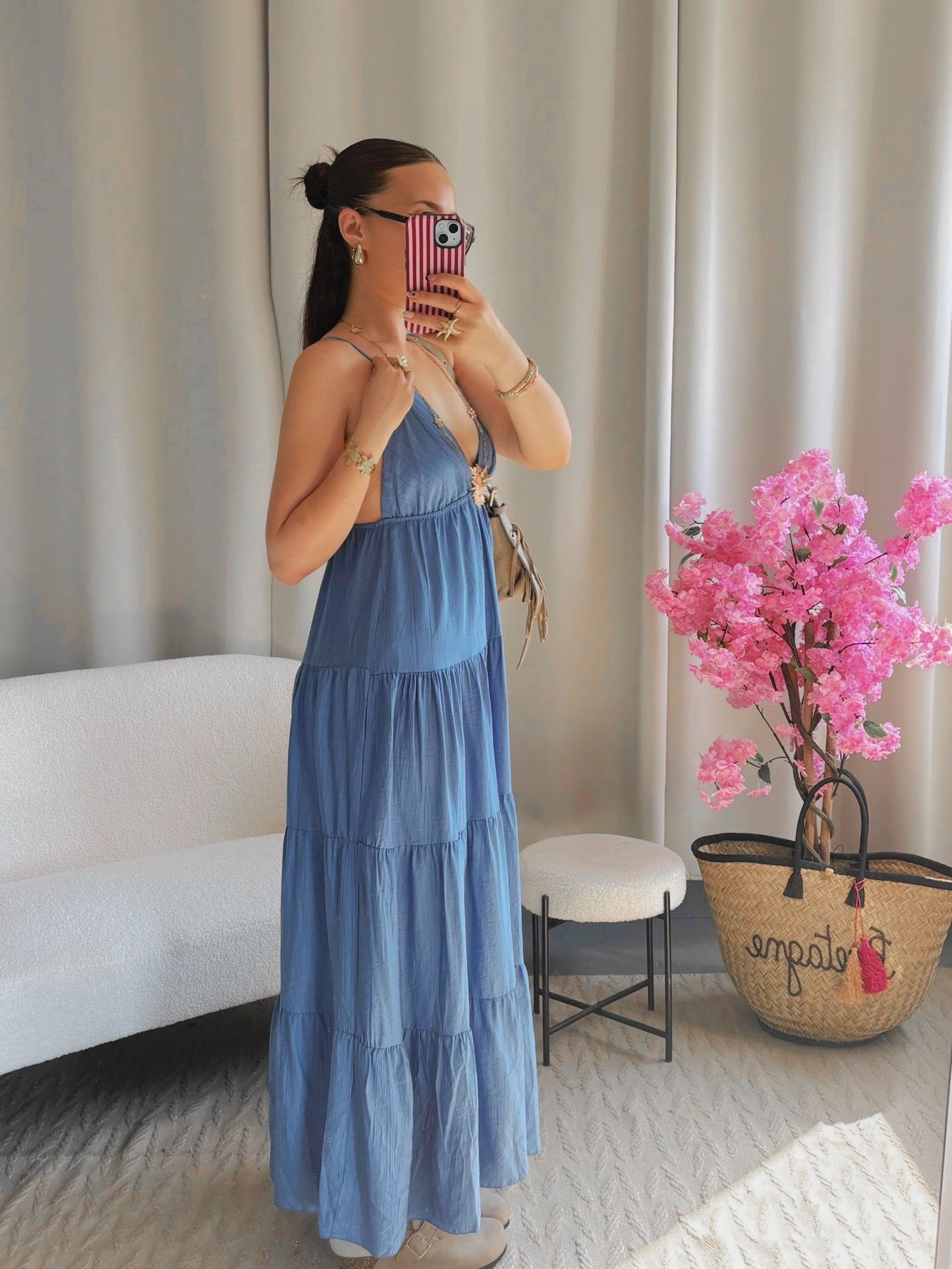 Robe SOLEIL longue bleu jean