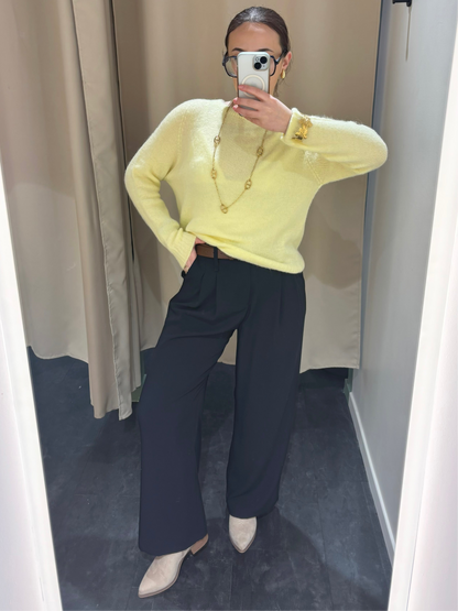 Pull MAËLYS jaune manches longues