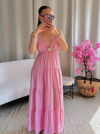 Robe SOLEIL longue rose