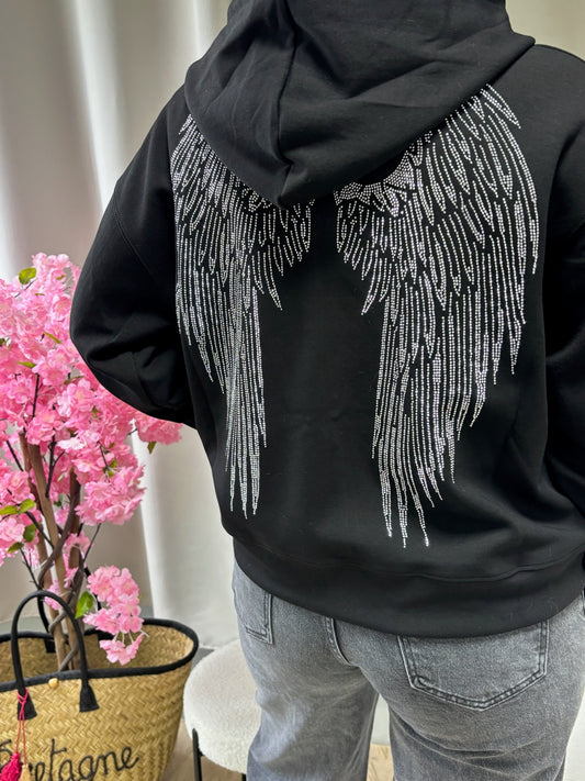 Sweat zippé ANGEL noir