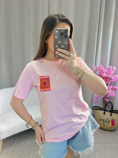 T-shirt LE SOLEIL rose clair