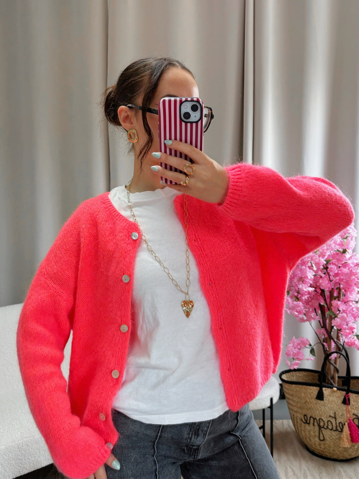 Cardigan COZY corail