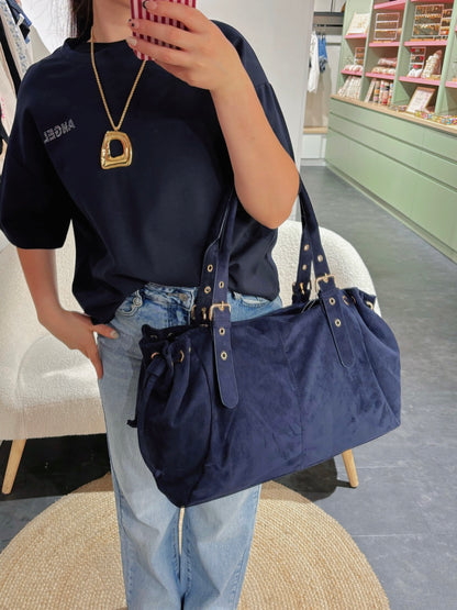 Sac BOSTON bleu marine en suédine