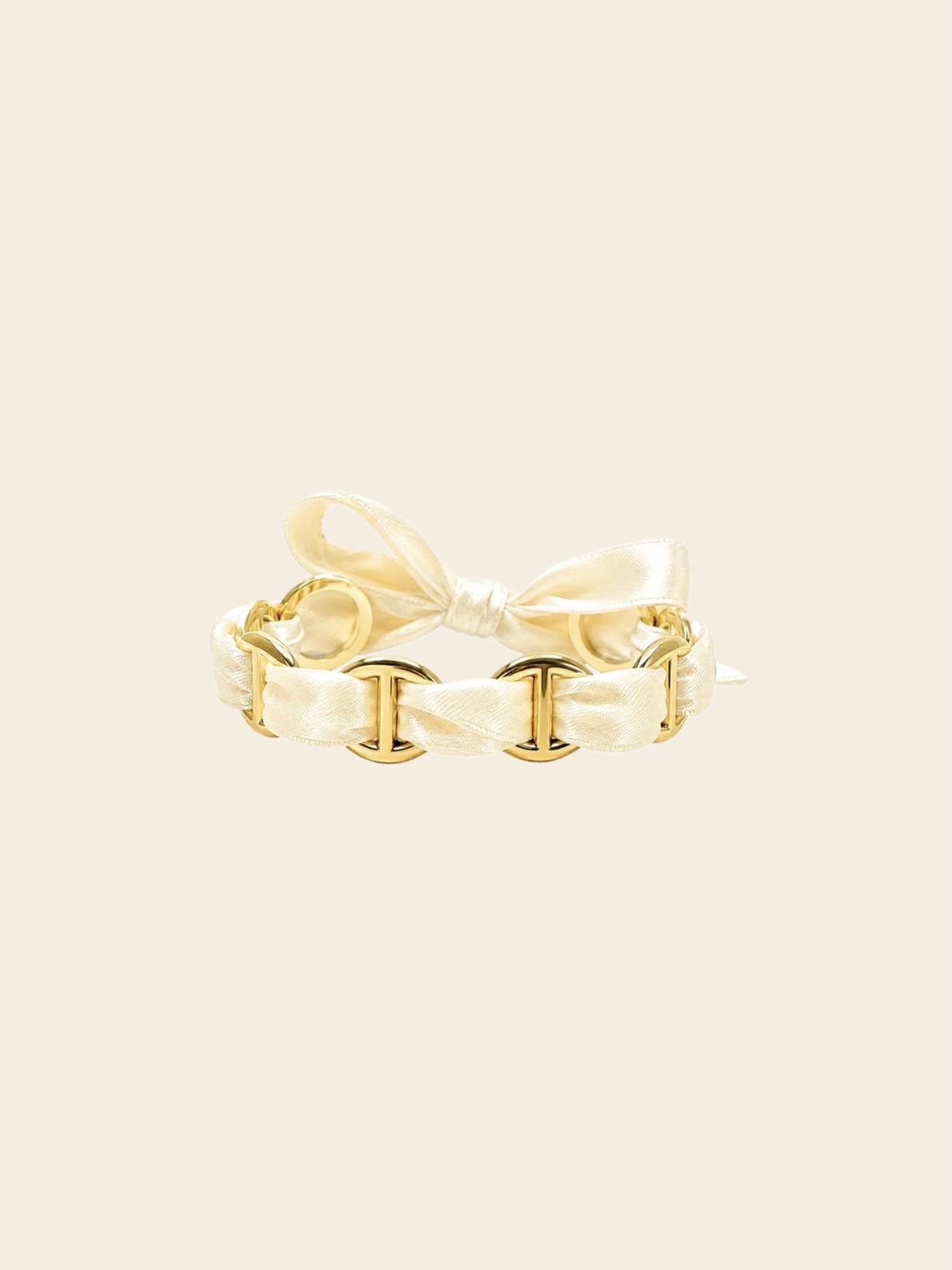 Jonc MAILLE ruban crème