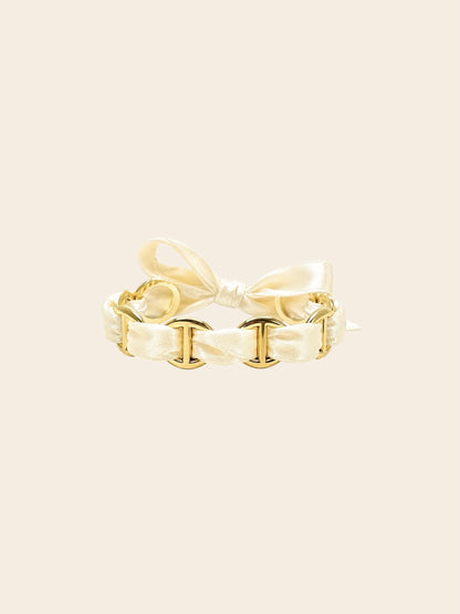 Jonc MAILLE ruban crème