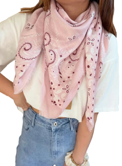 Foulard bandana rose