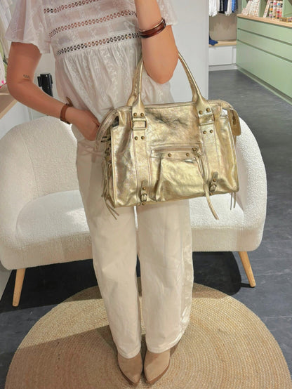 Sac PANAM cuir doré GRAND modèle