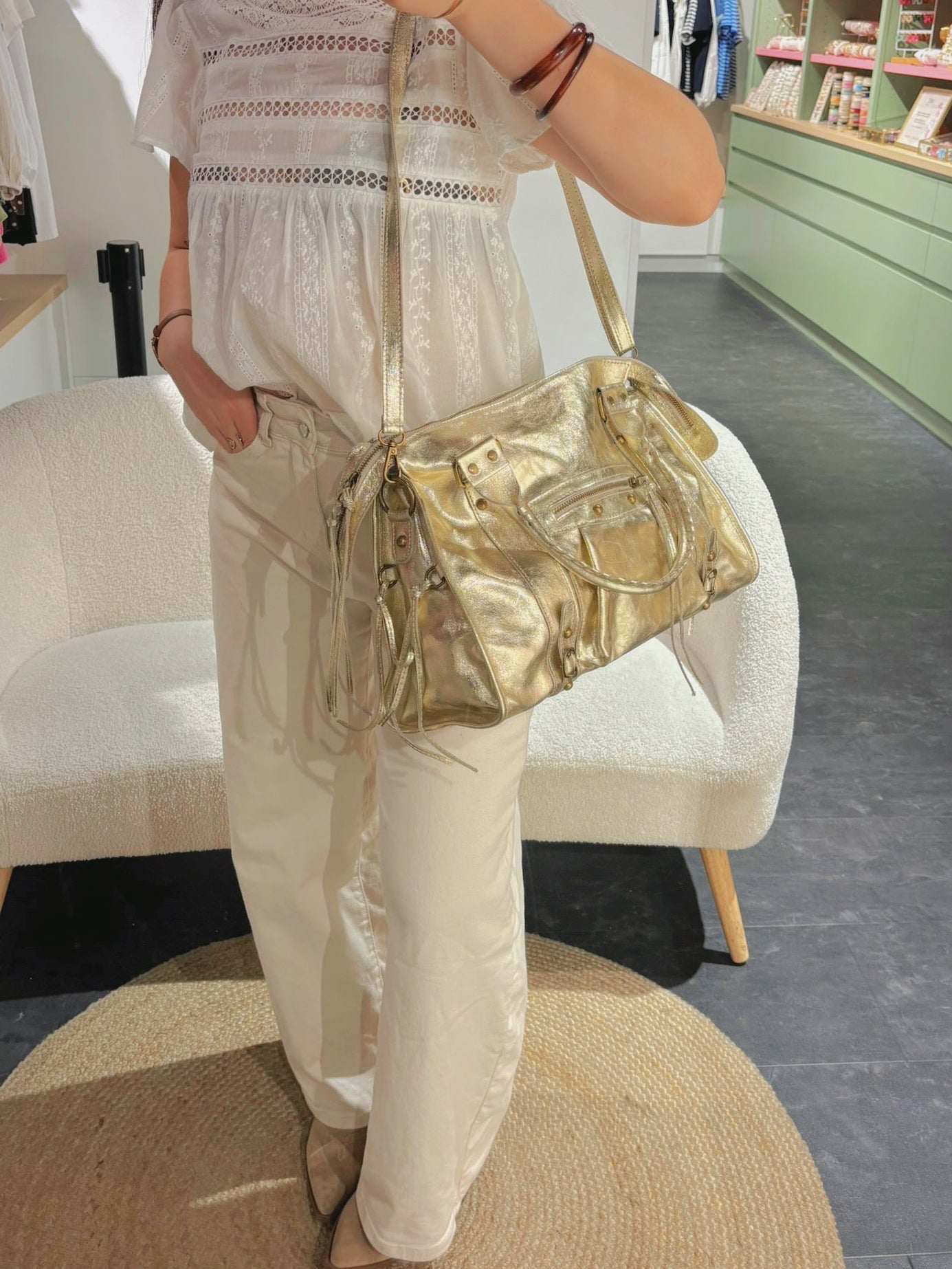 Sac PANAM cuir doré GRAND modèle