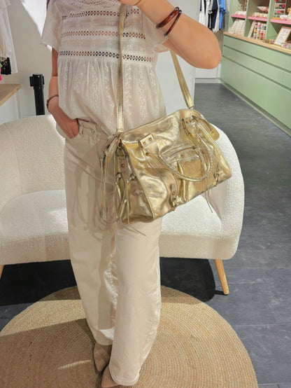 Sac PANAM cuir doré GRAND modèle