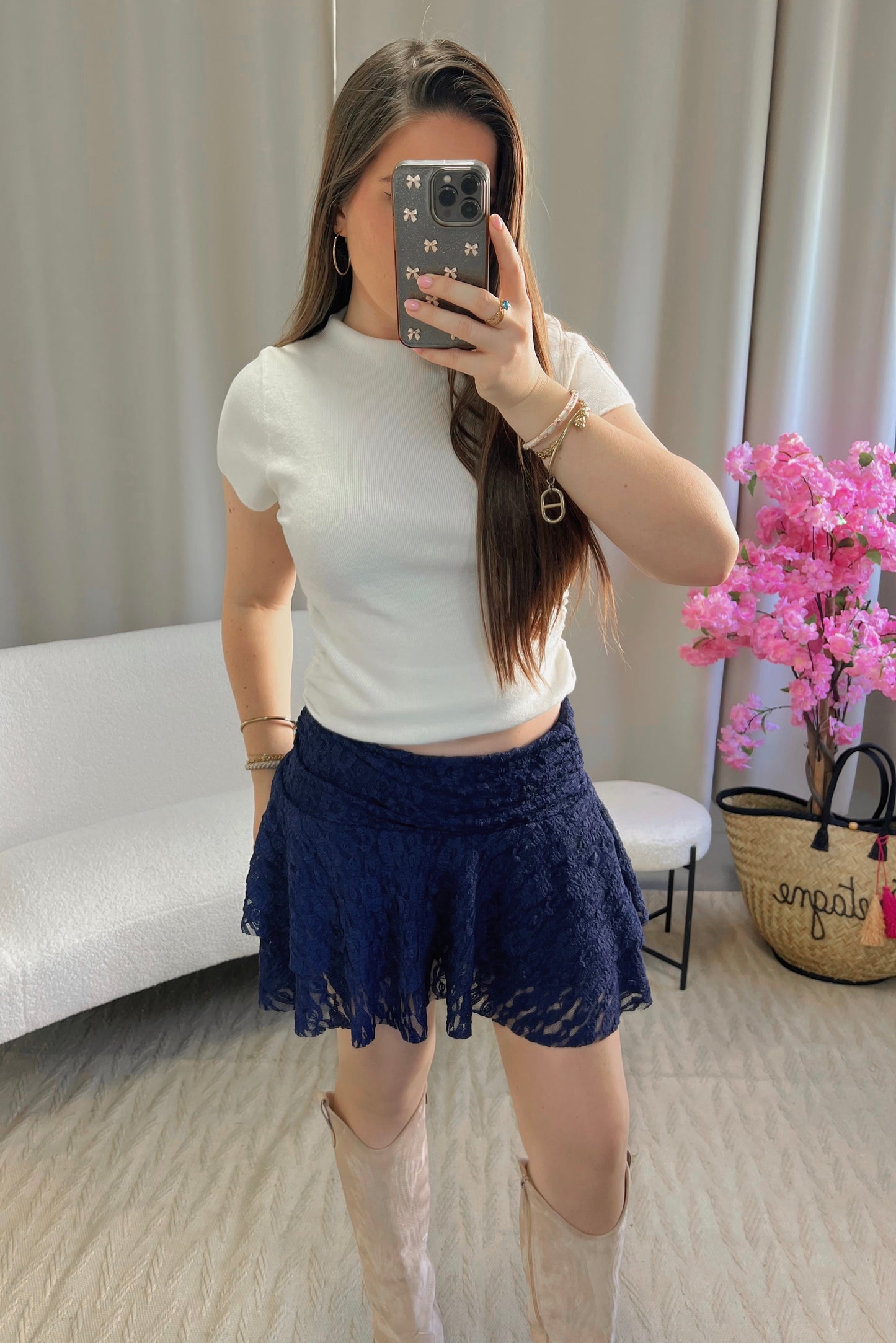 Jupe short MOLLY bleu marine