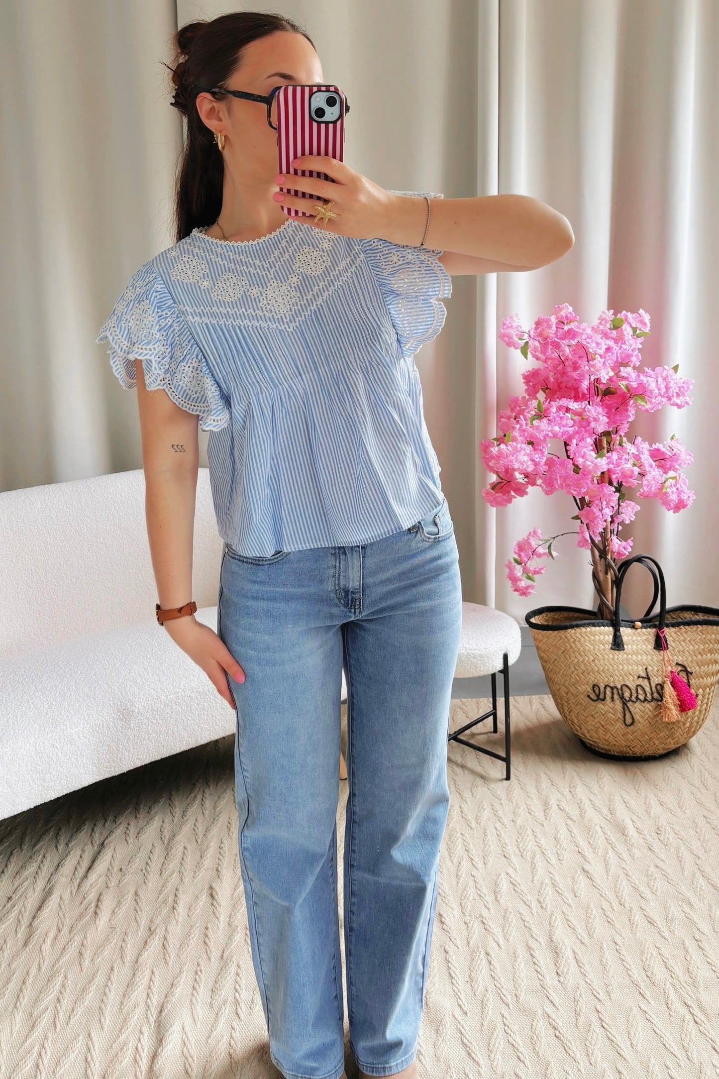 Blouse GABY bleu ciel
