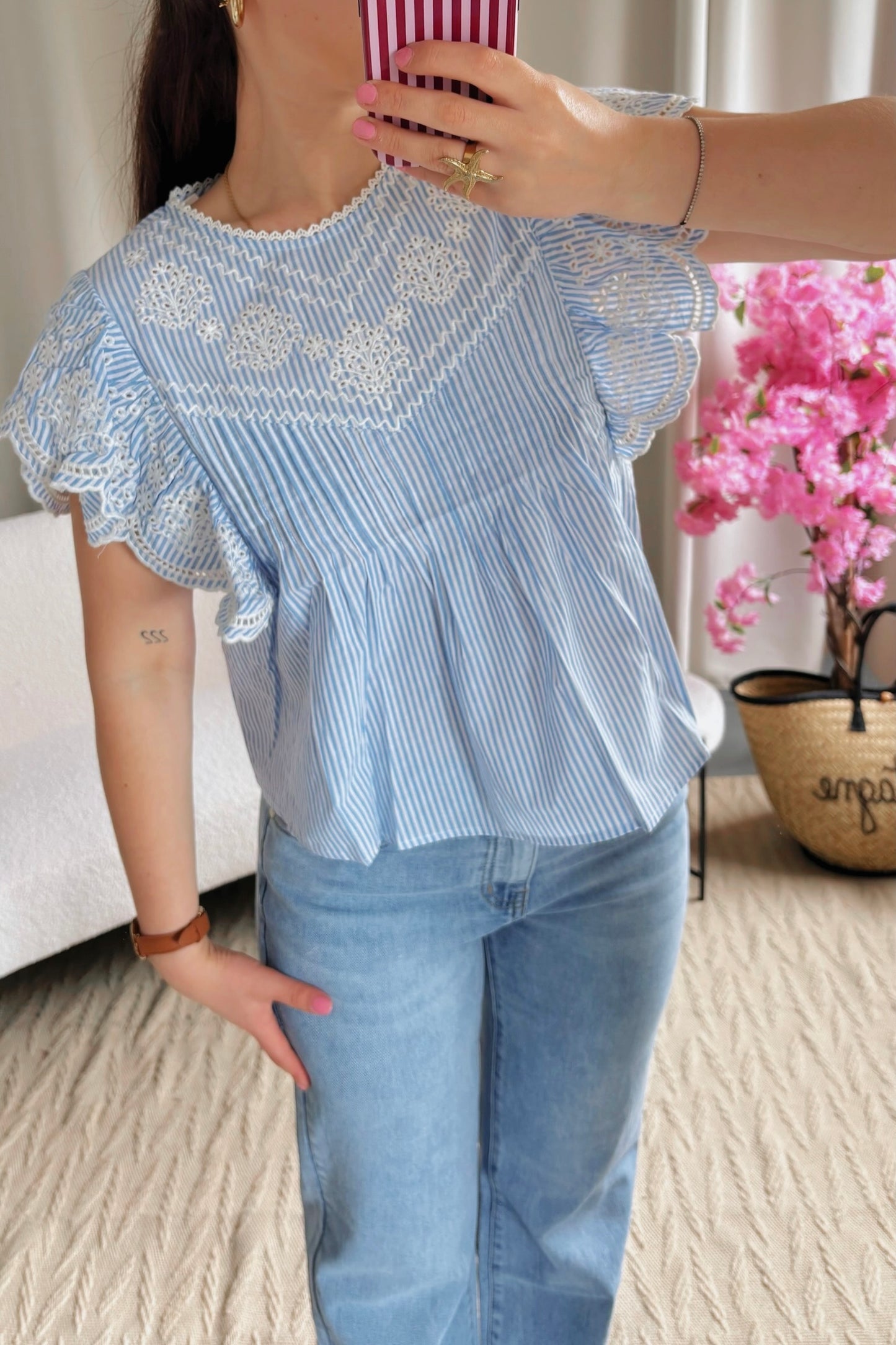 Blouse GABY bleu ciel