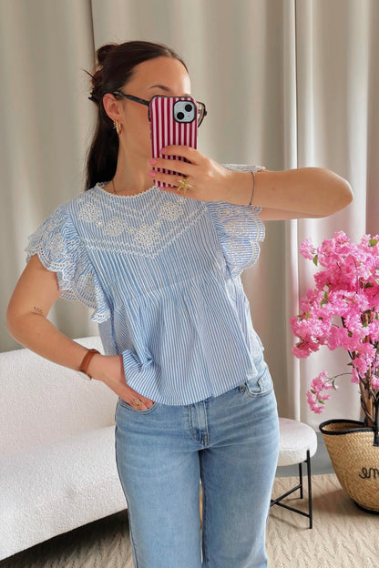 Blouse GABY bleu ciel