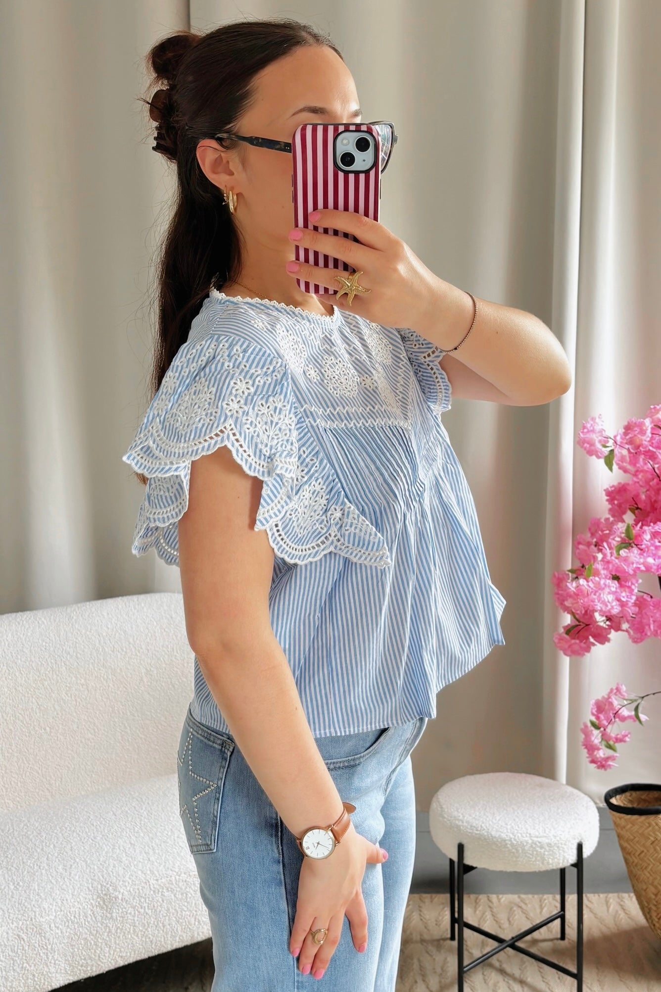 Blouse GABY bleu ciel