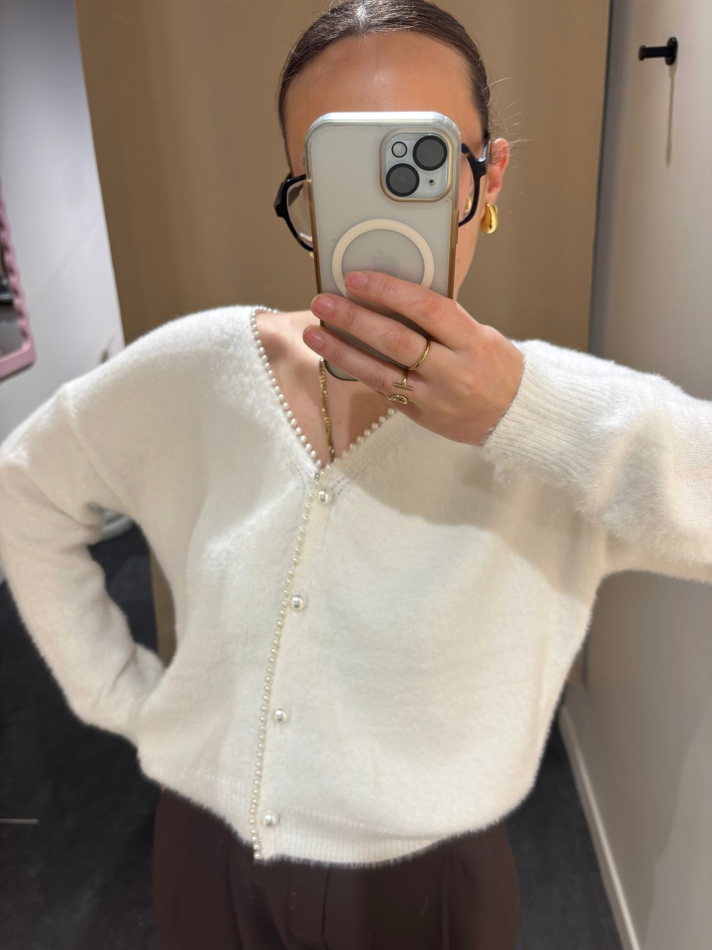 Cardigan PERLA blanc