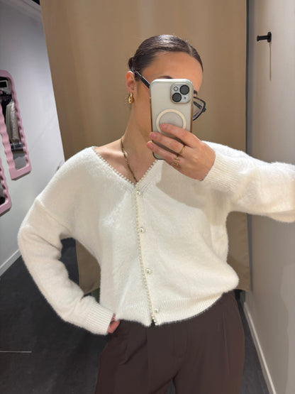 Cardigan PERLA blanc