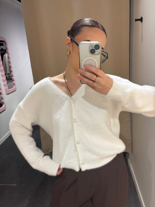 Cardigan PERLA blanc