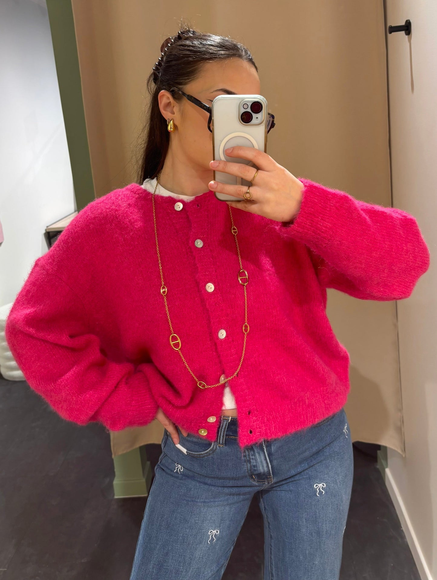 Cardigan COZY fuchsia