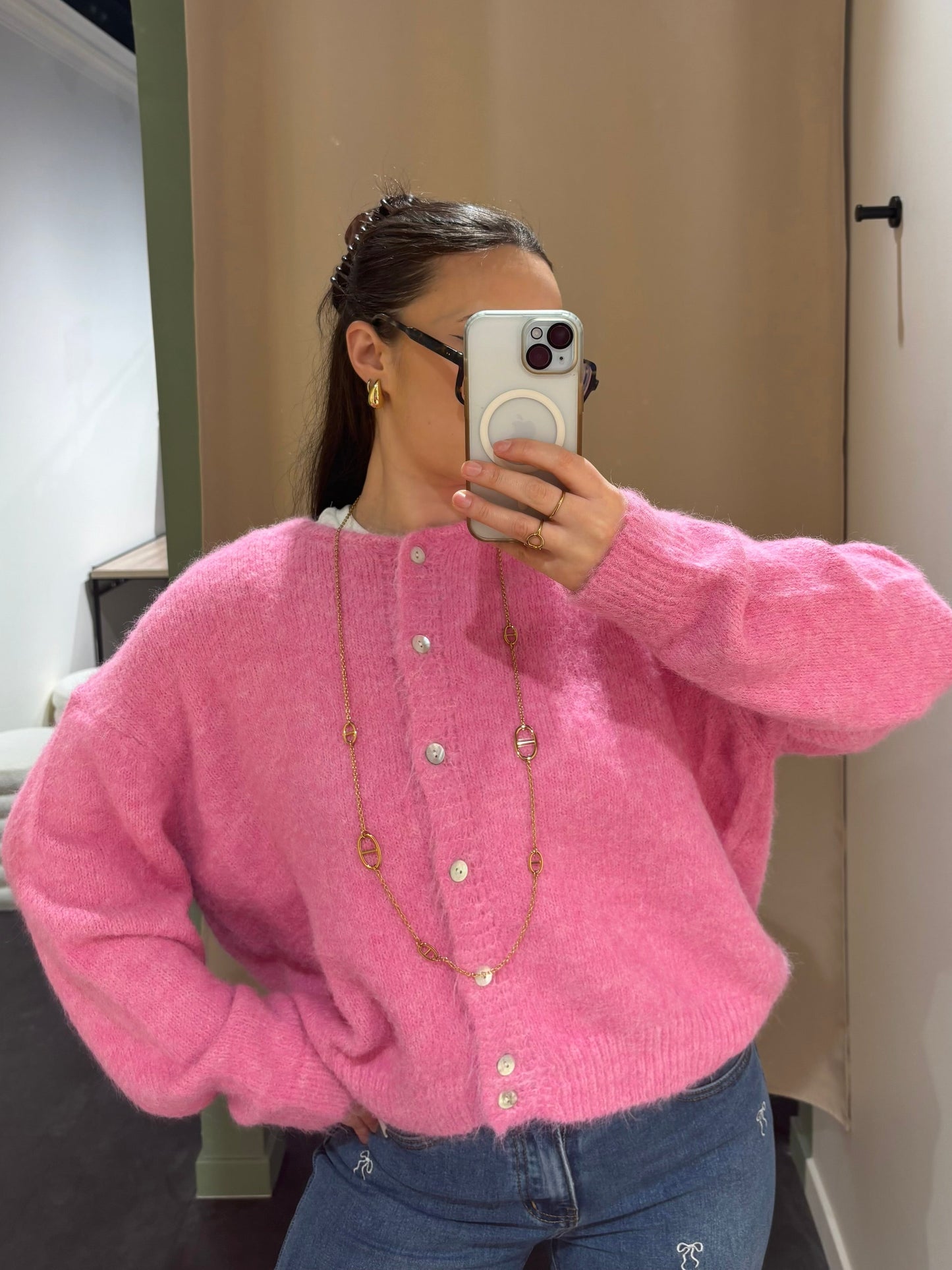 Cardigan COZY rose bonbon