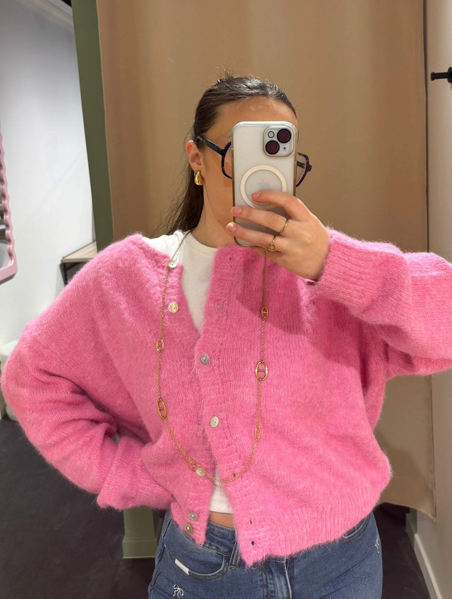 Cardigan COZY rose bonbon