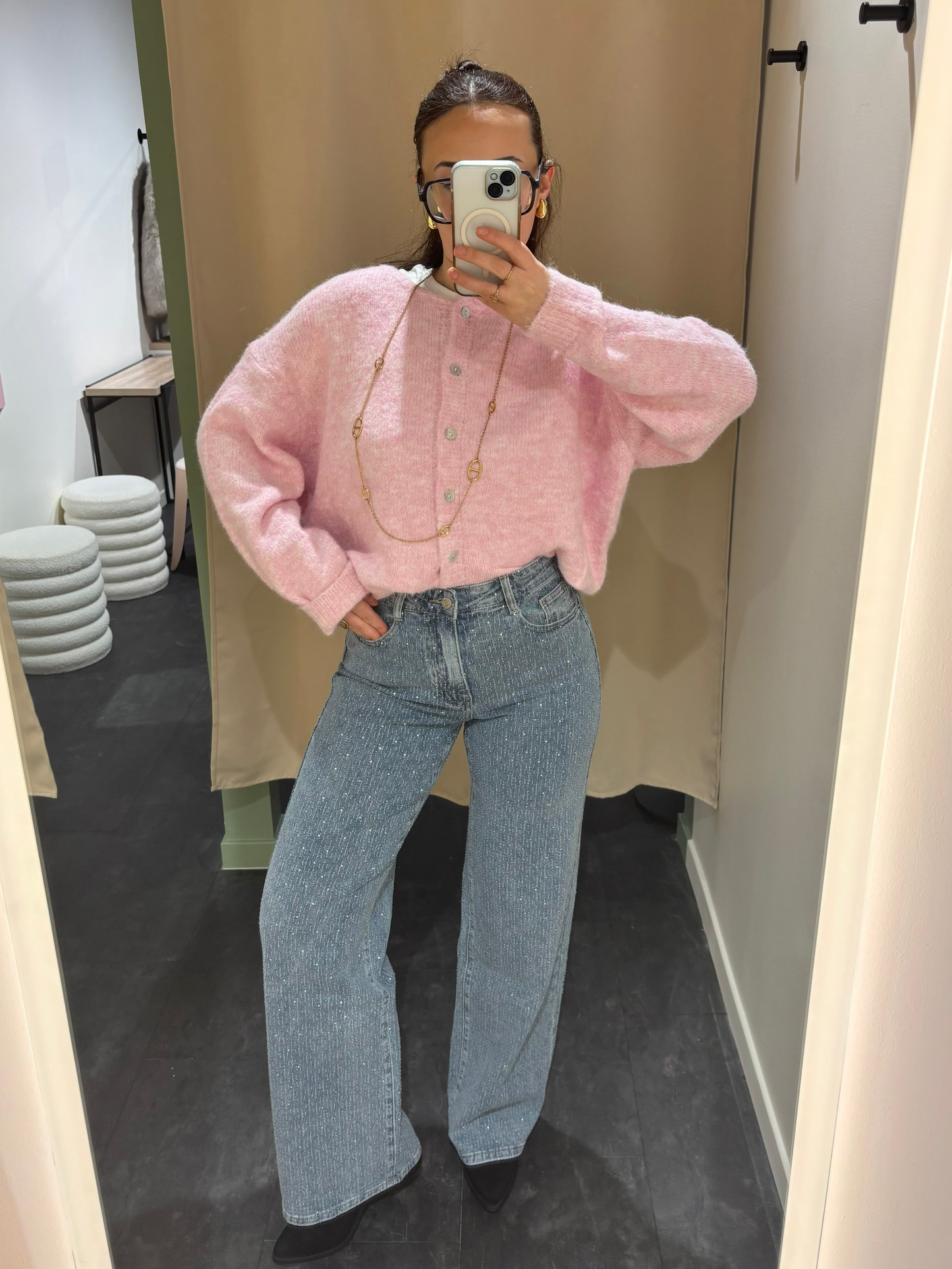 Cardigan COZY rose clair