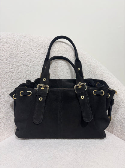 Sac GEREL noir en daim moyen modèle