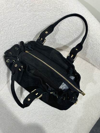 Sac GEREL noir en daim moyen modèle