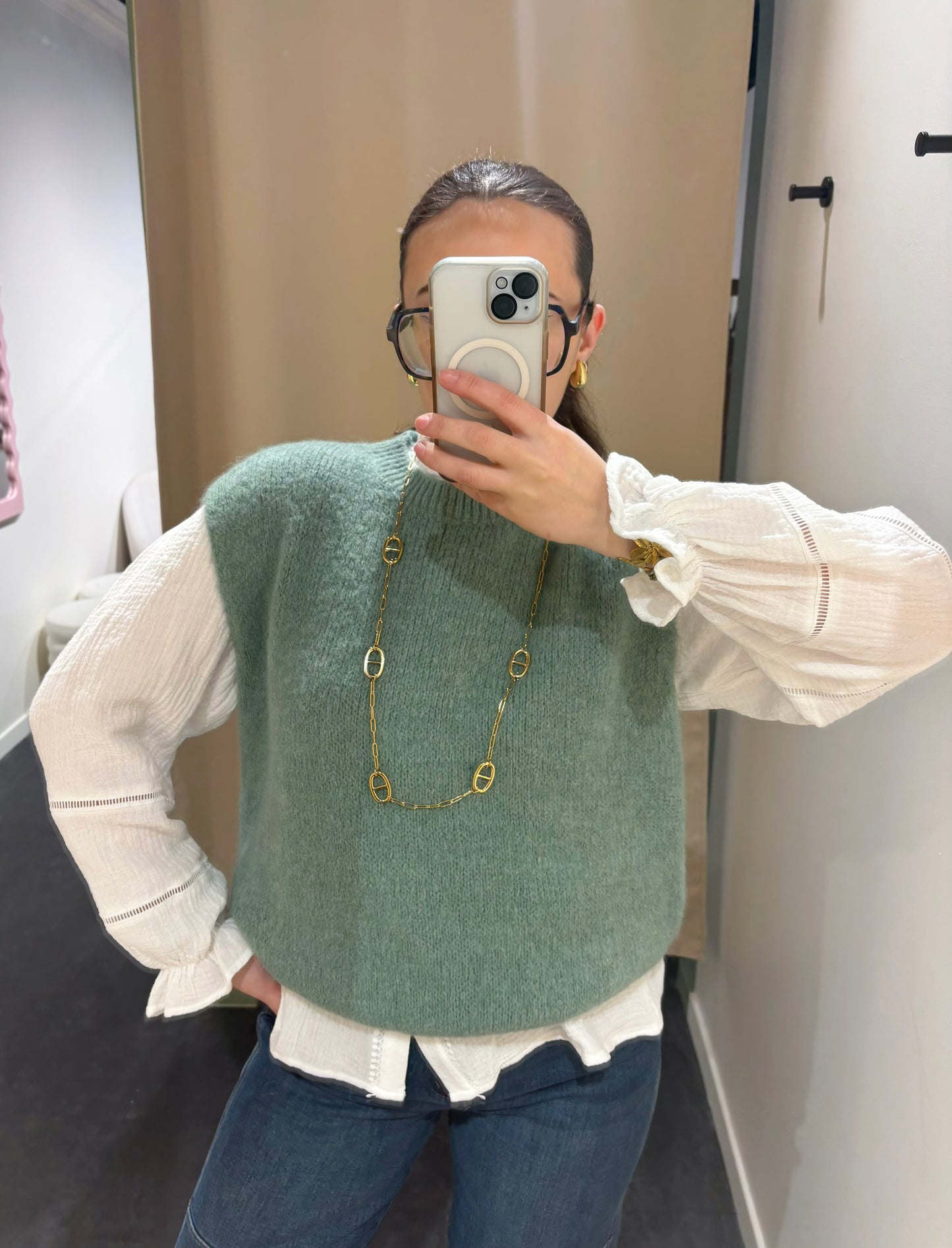 Pull LIVIA kaki clair