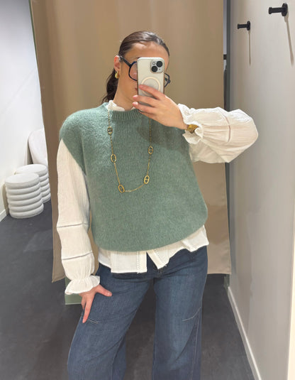 Pull LIVIA kaki clair
