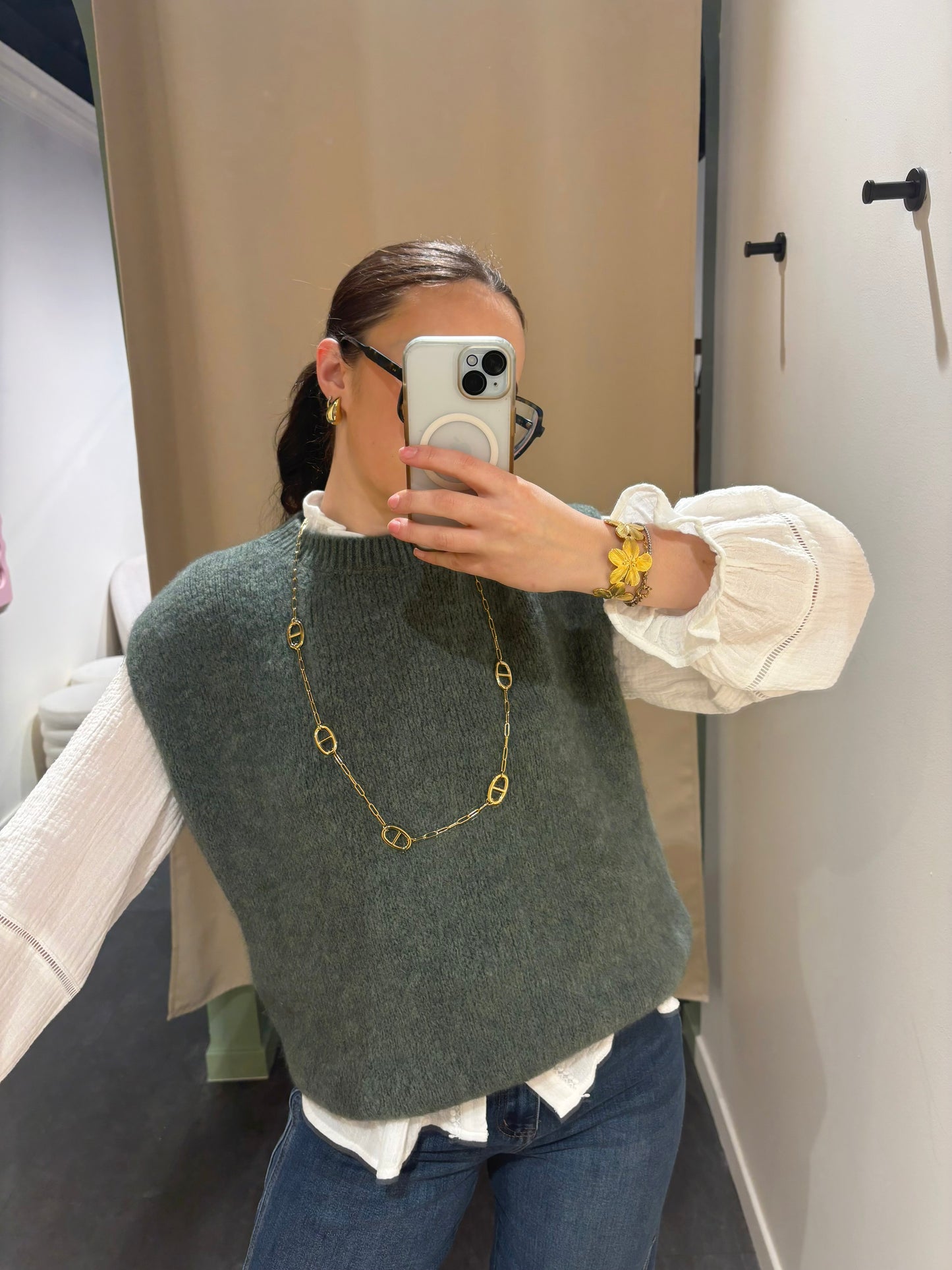 Pull LIVIA kaki foncé