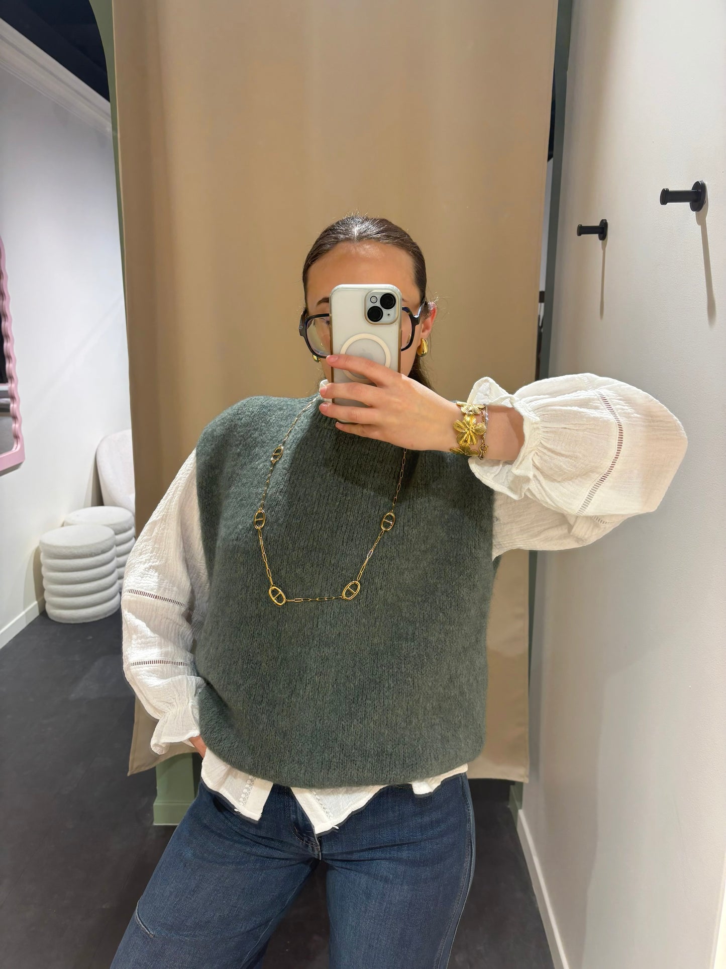 Pull LIVIA kaki foncé