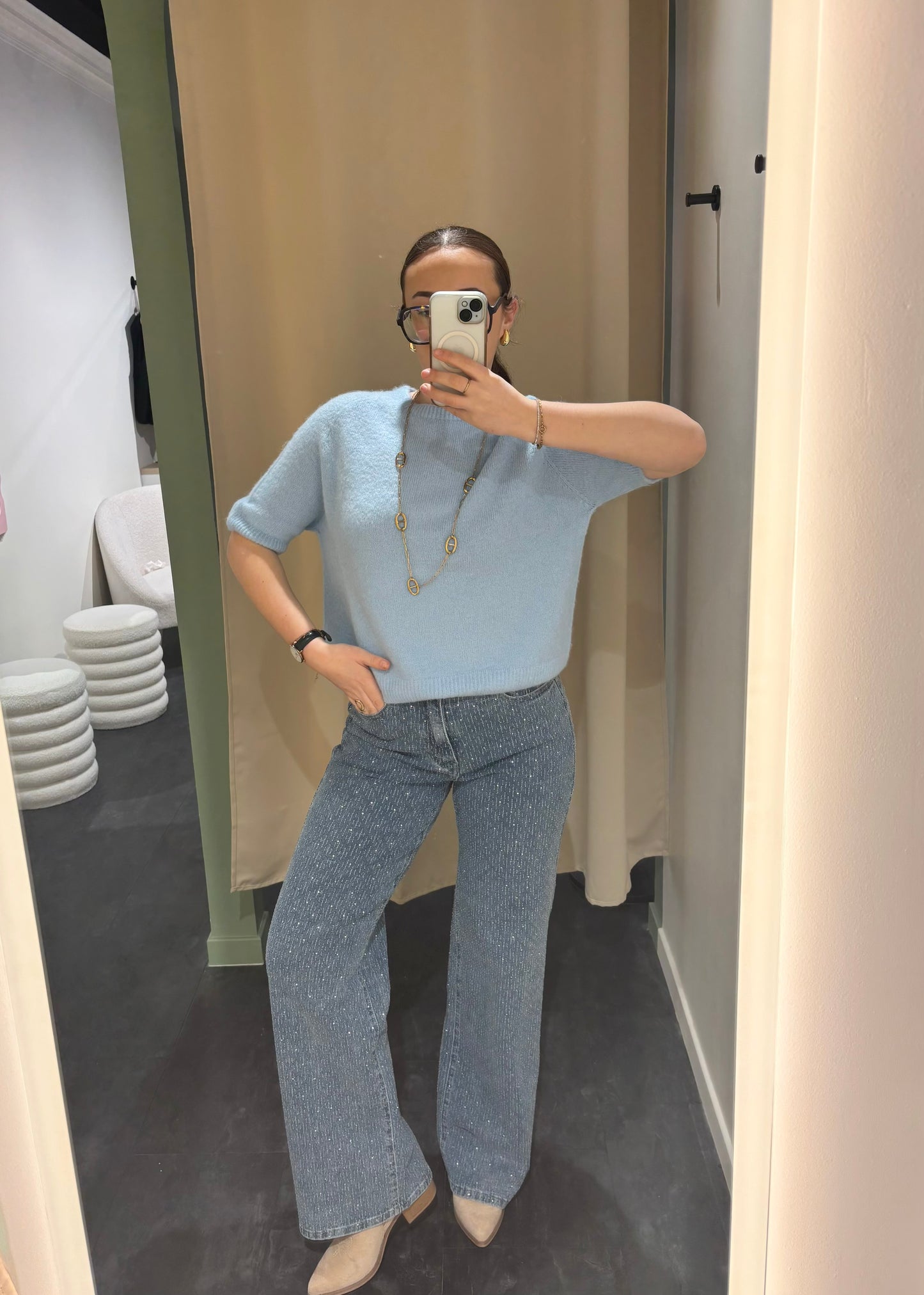 Pull MAËLYS bleu ciel