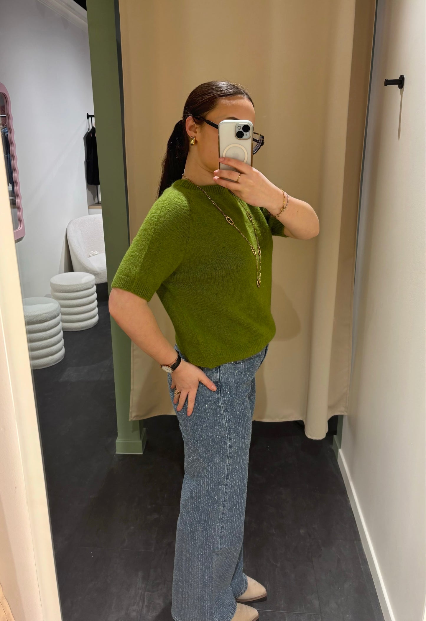 Pull MAËLYS vert olive