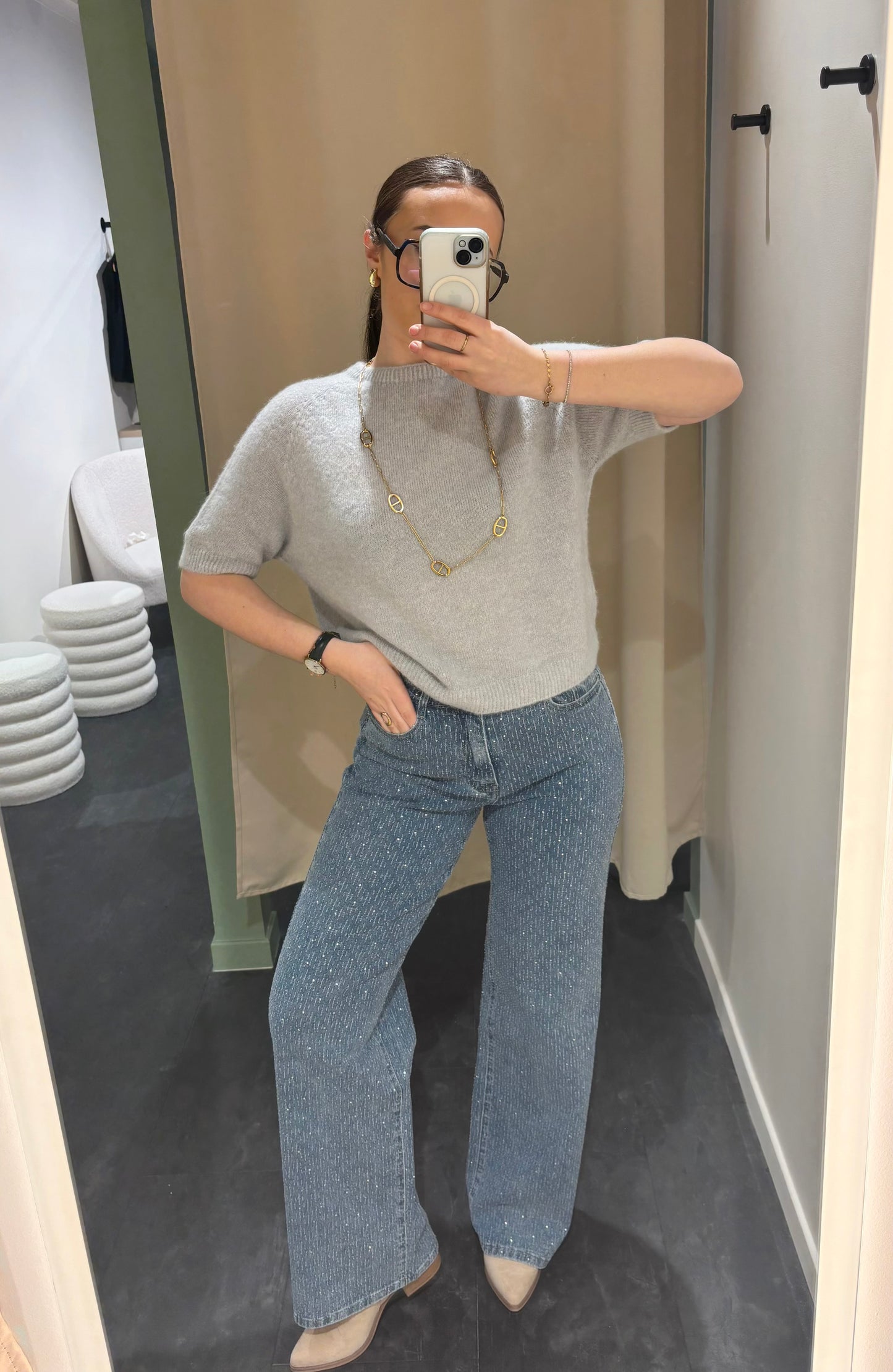 Pull MAËLYS gris clair