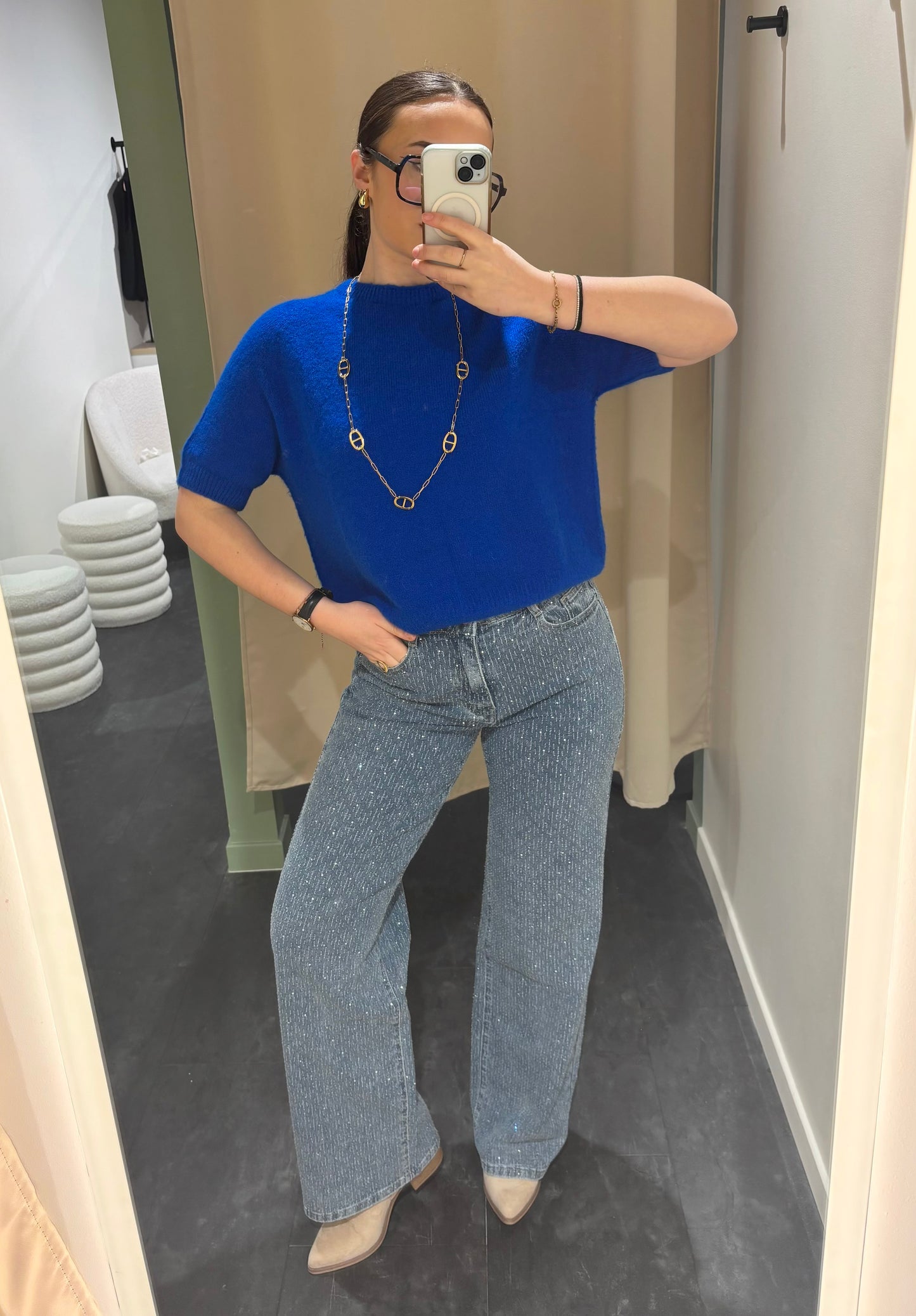 Pull MAËLYS bleu électrique