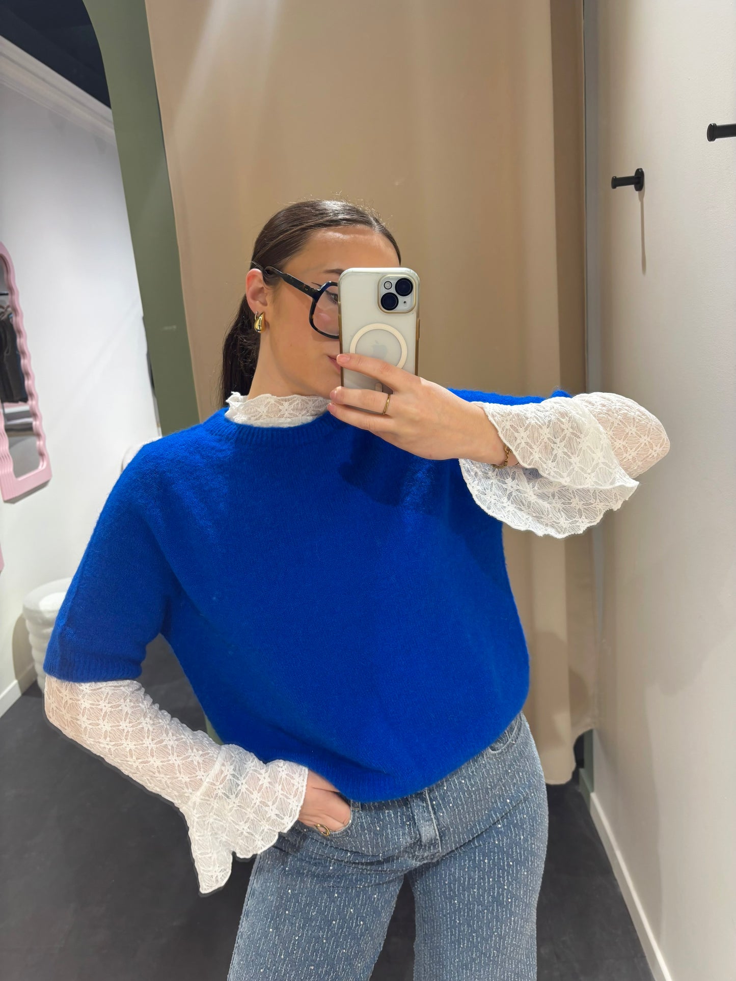 Pull MAËLYS bleu électrique