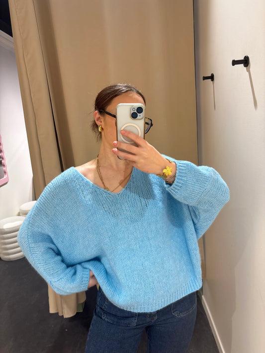 Pull KIRBY bleu ciel