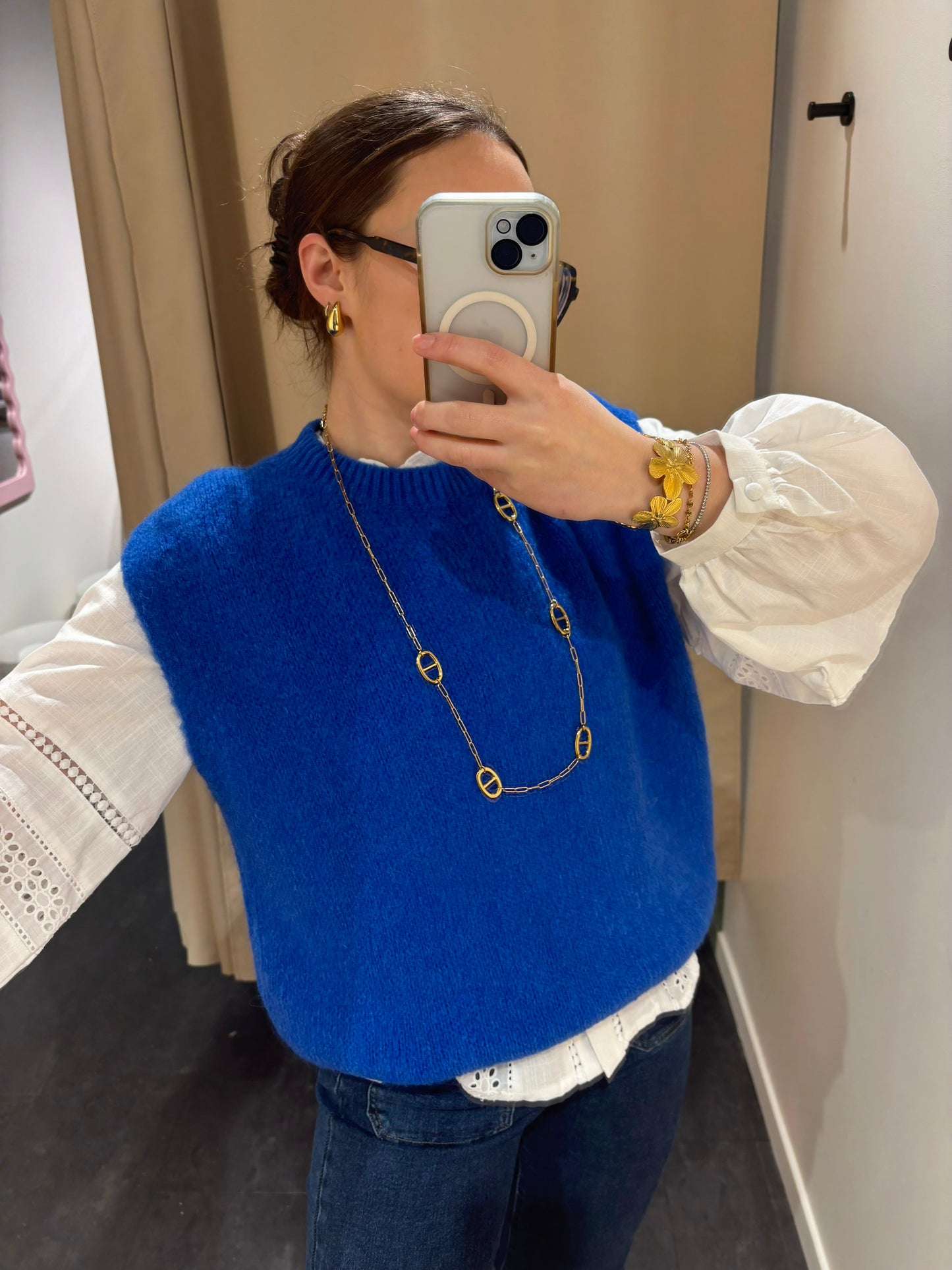 Pull LIVIA bleu électrique
