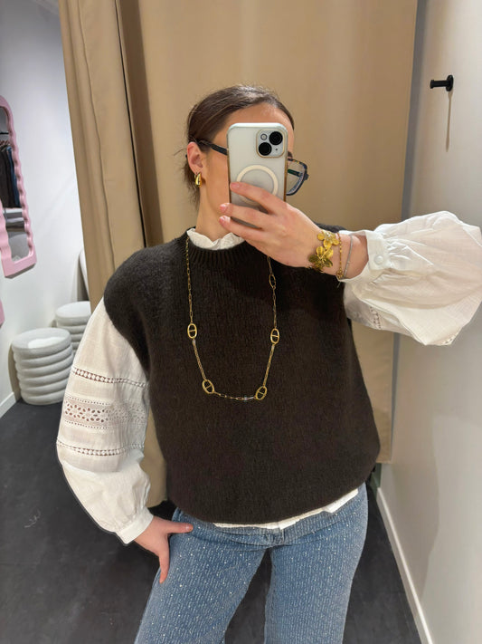 Pull LIVIA chocolat