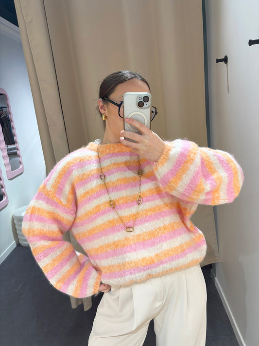 Pull SORBET rose et orange