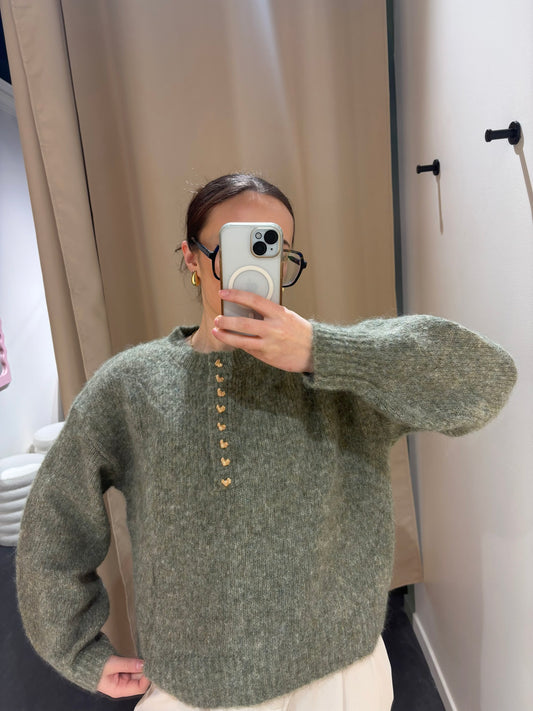 Pull CHÉRIE kaki