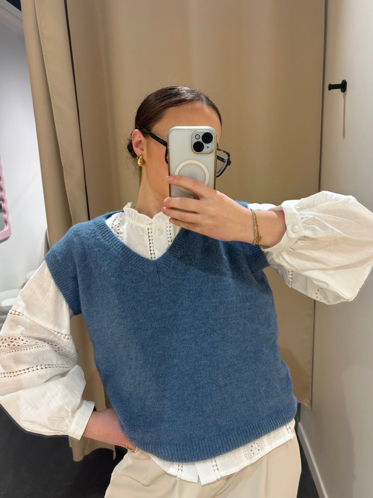 Pull VICKY bleu jean
