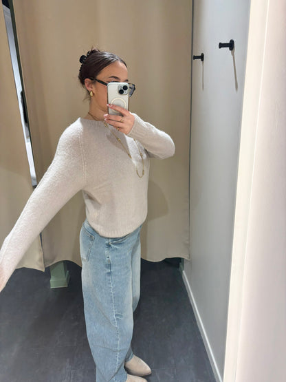 Pull MAËLYS beige manches longues