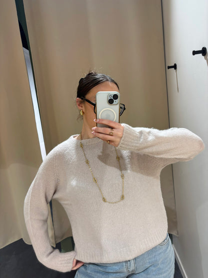 Pull MAËLYS beige manches longues