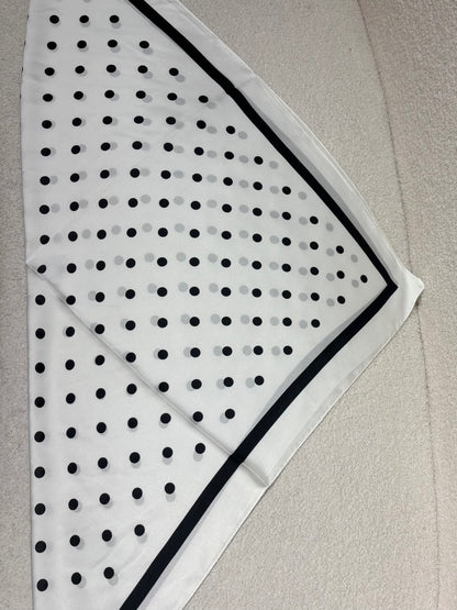 Foulard CARRE blanc à pois