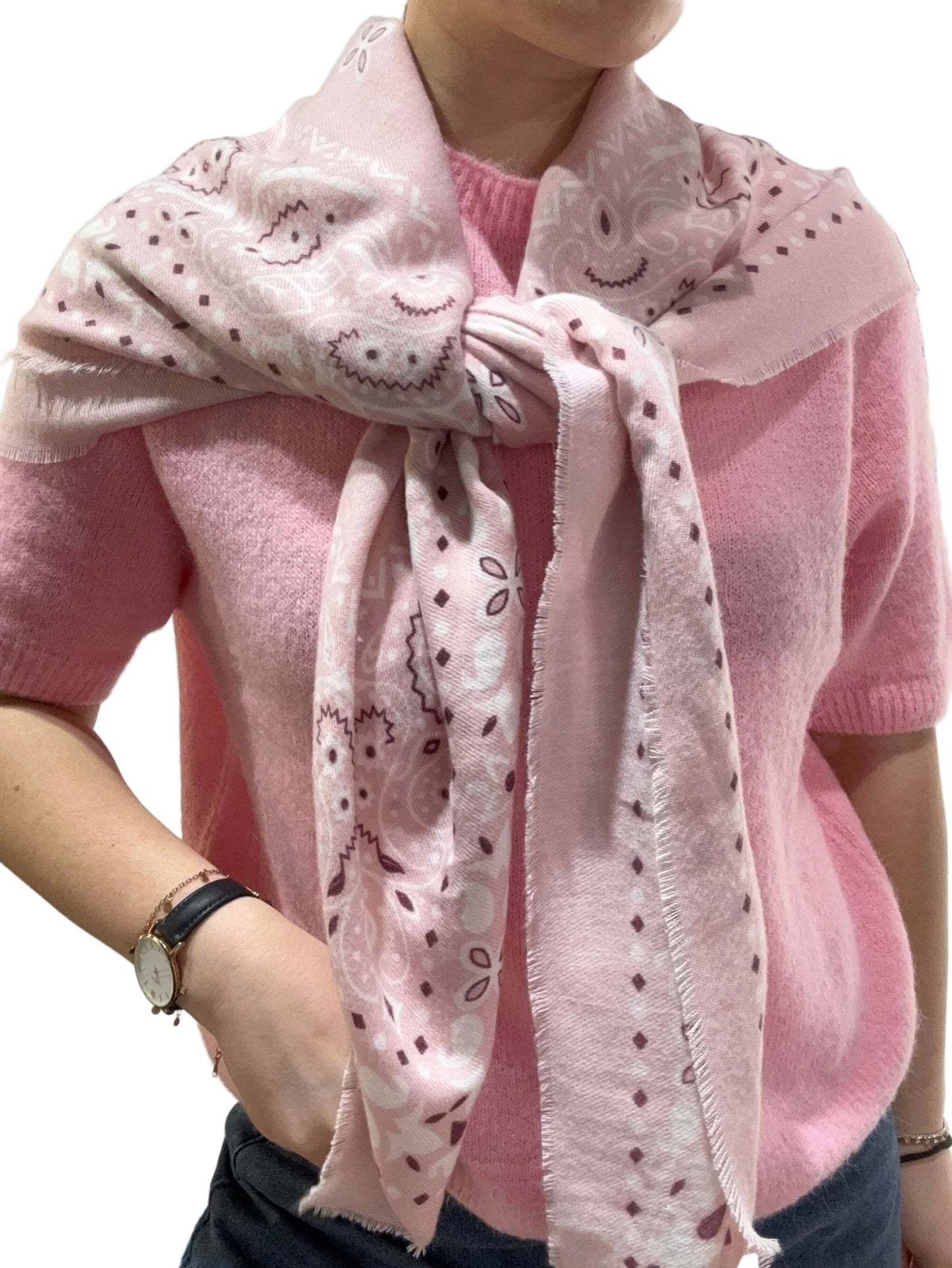 Foulard bandana rose
