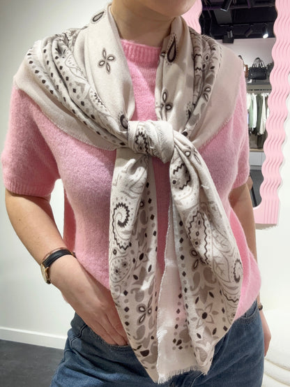Foulard bandana beige